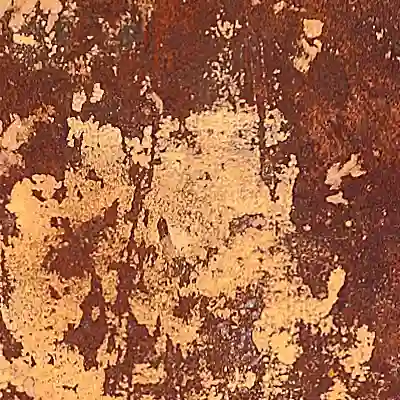 Makro Ausschnitt eines Kunstwerks mit einer wilden abstrakten braungoldenen Oberfläche.