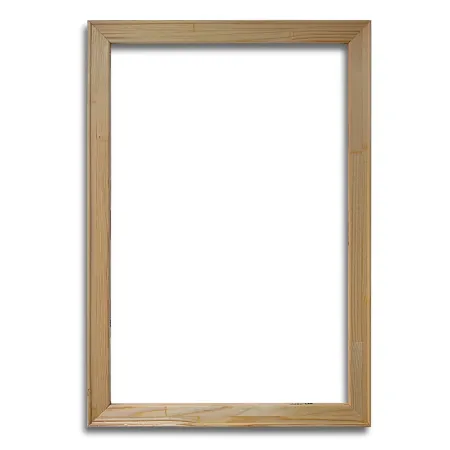Nicht bespannter Keilrahmen aus Holz in der Größe 55 x 80 cm.